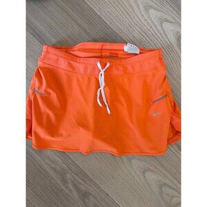 Nike Dri-Fit Orange Skirt With Built-In Shorts S Lightweight Polyester & Spandex